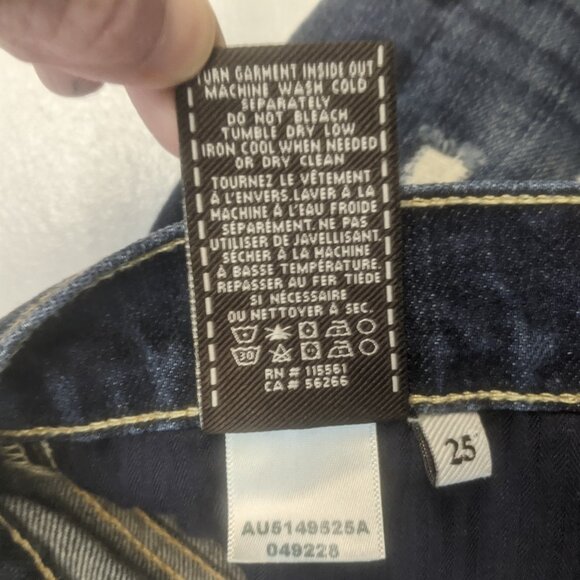 7 For All Mankind Size 25 Distressed Denim Shorts - Picture 15 of 16